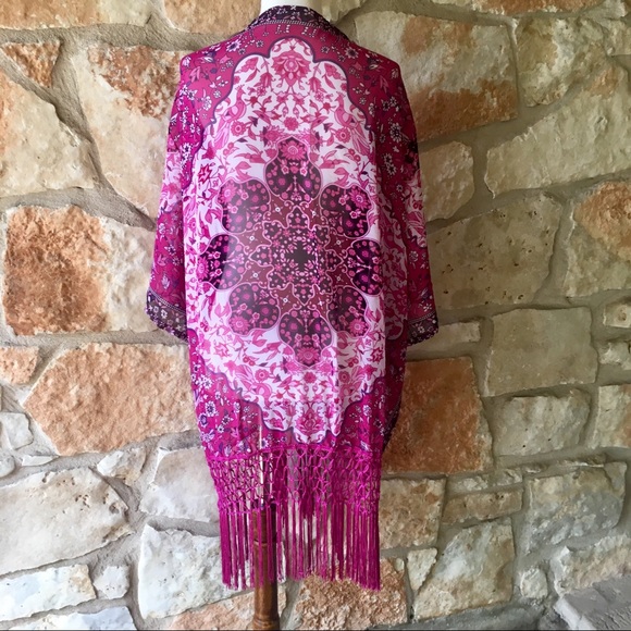 Back in Stock!! Violet Crown Fringe Kimono - Picture 8 of 8